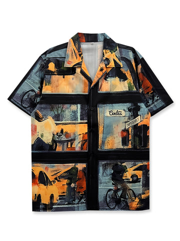 Floral Oil Painting Print Shirt